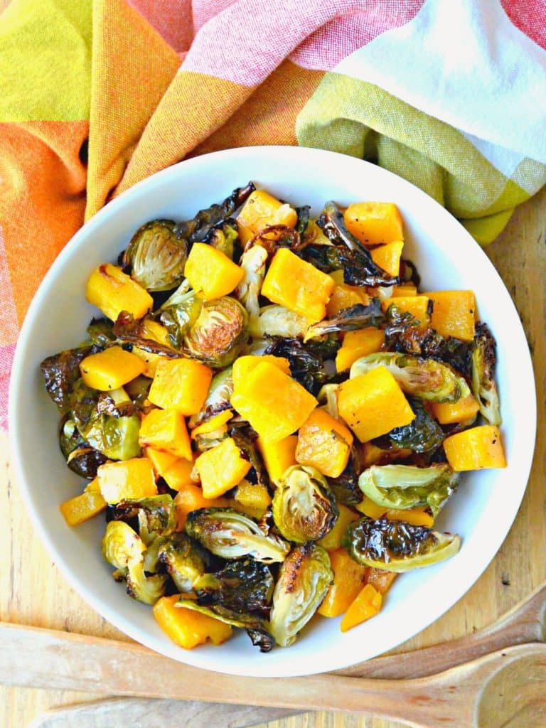 Roasted Butternut Squash and Brussels Sprouts Veggies Save The Day