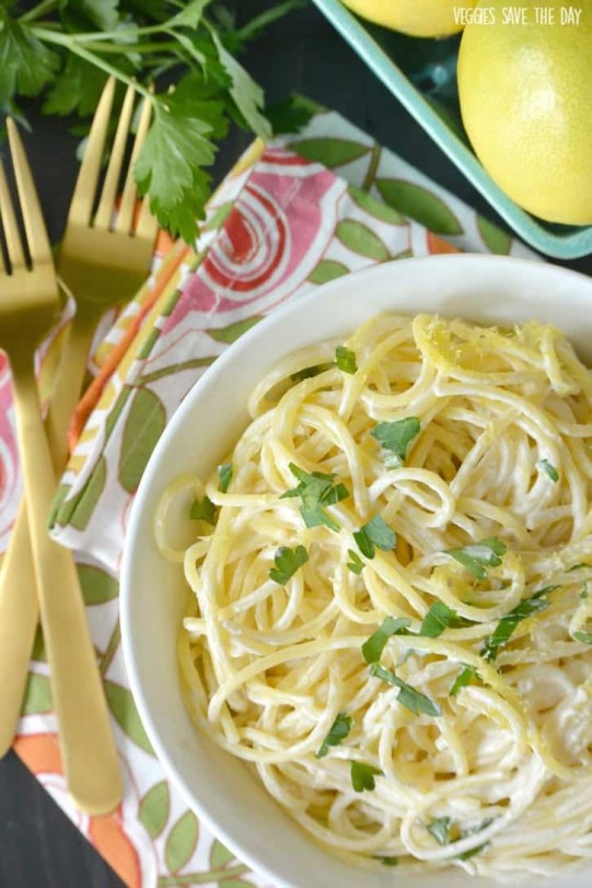 Lemon Cream Pasta Sauce (Vegan & OilFree) Veggies Save The Day