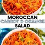 Bowls of shredded carrot and orange salad