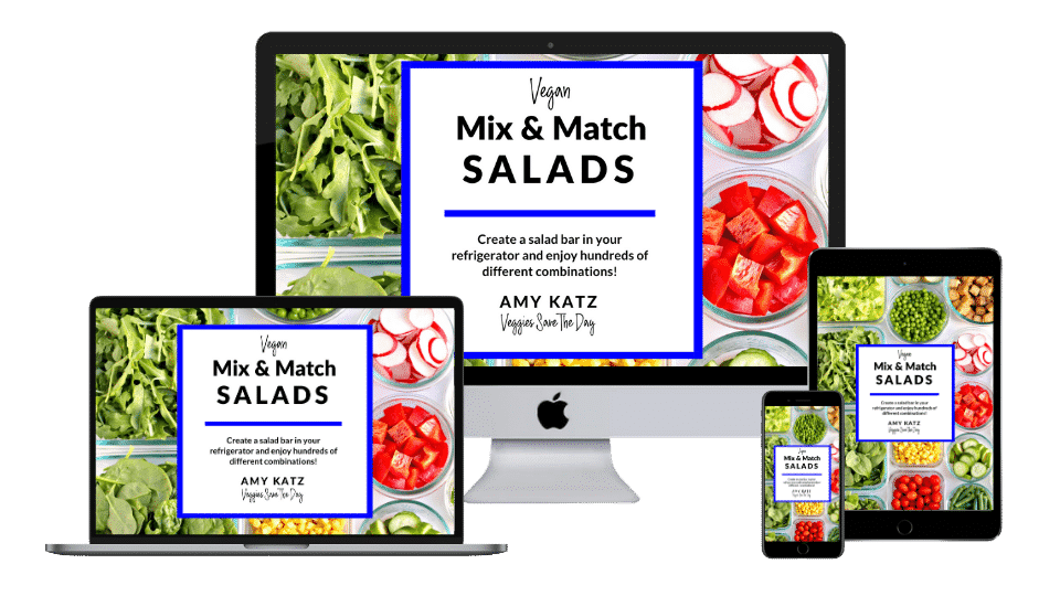Vegan Mix & Match Salads ebook on computer, tablet, and iphone screens