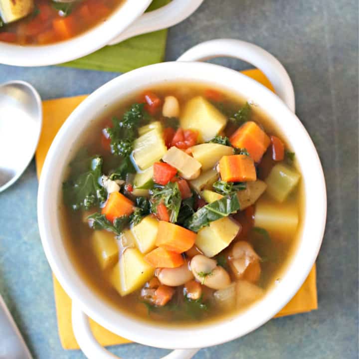 Vegan Vegetable Soup with Beans and Potatoes - Veggies Save The Day