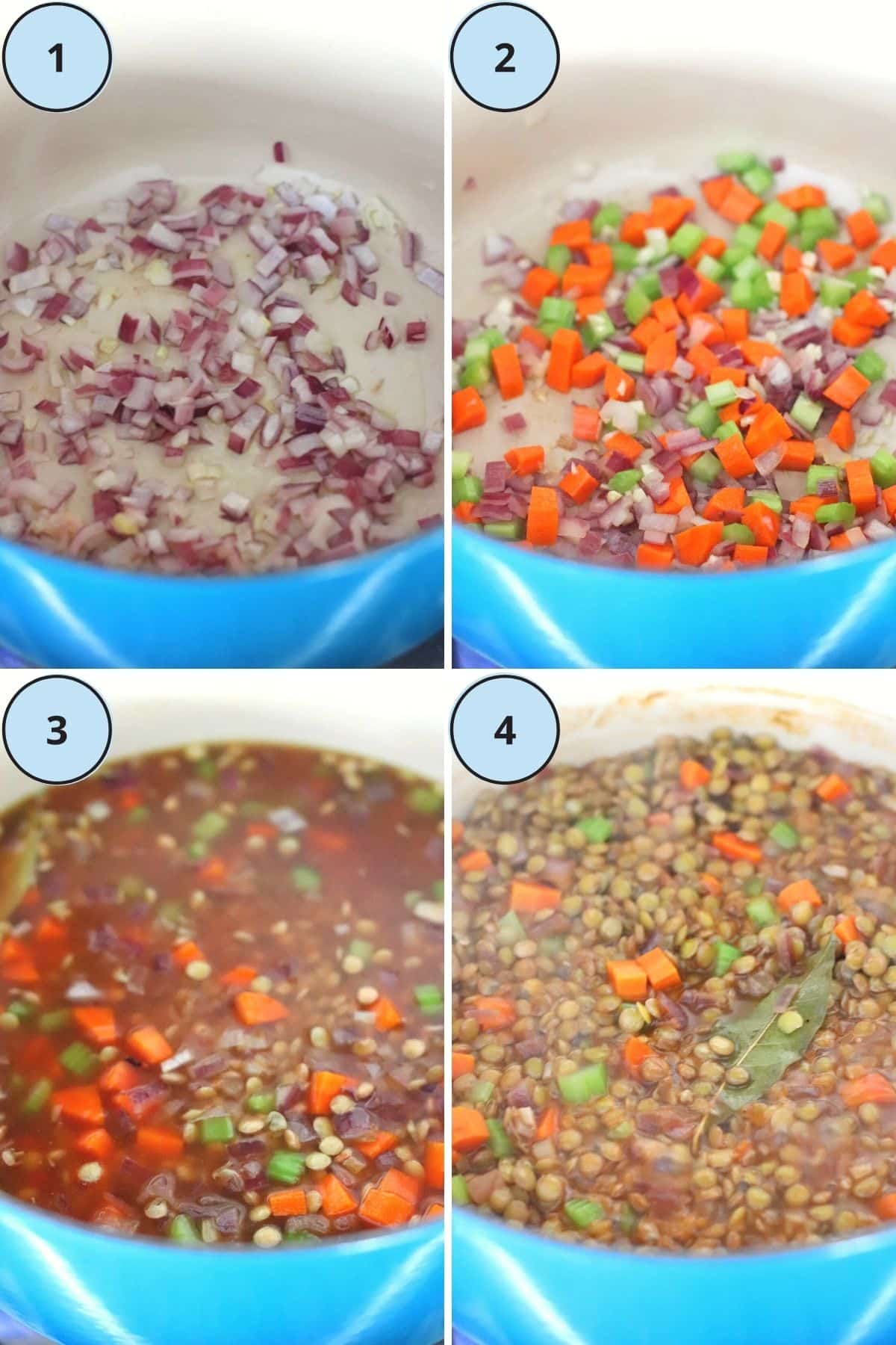 Collage of step-by-step images showing how to make this recipe