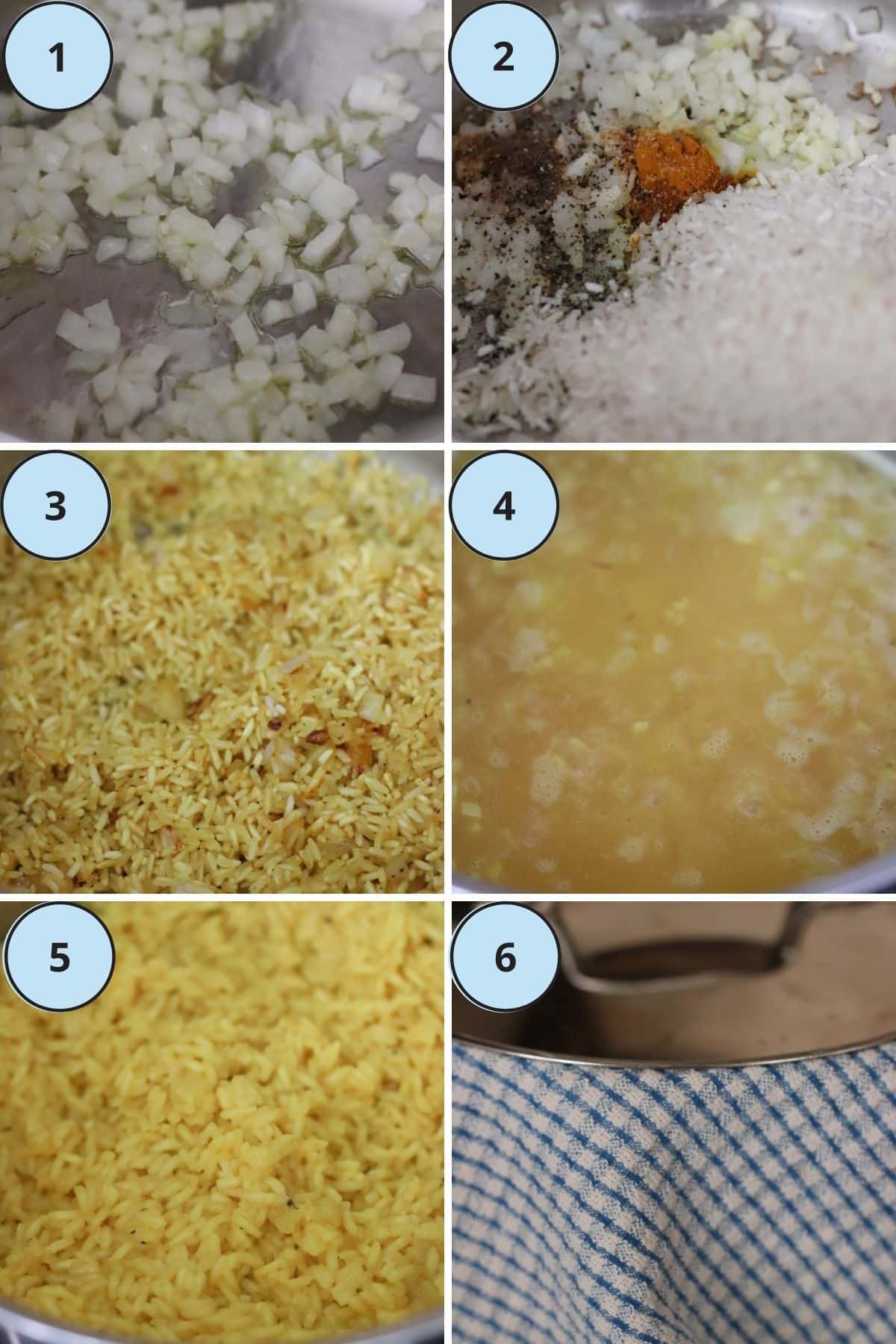 Collage of numbered process shots showing how to make this recipe.