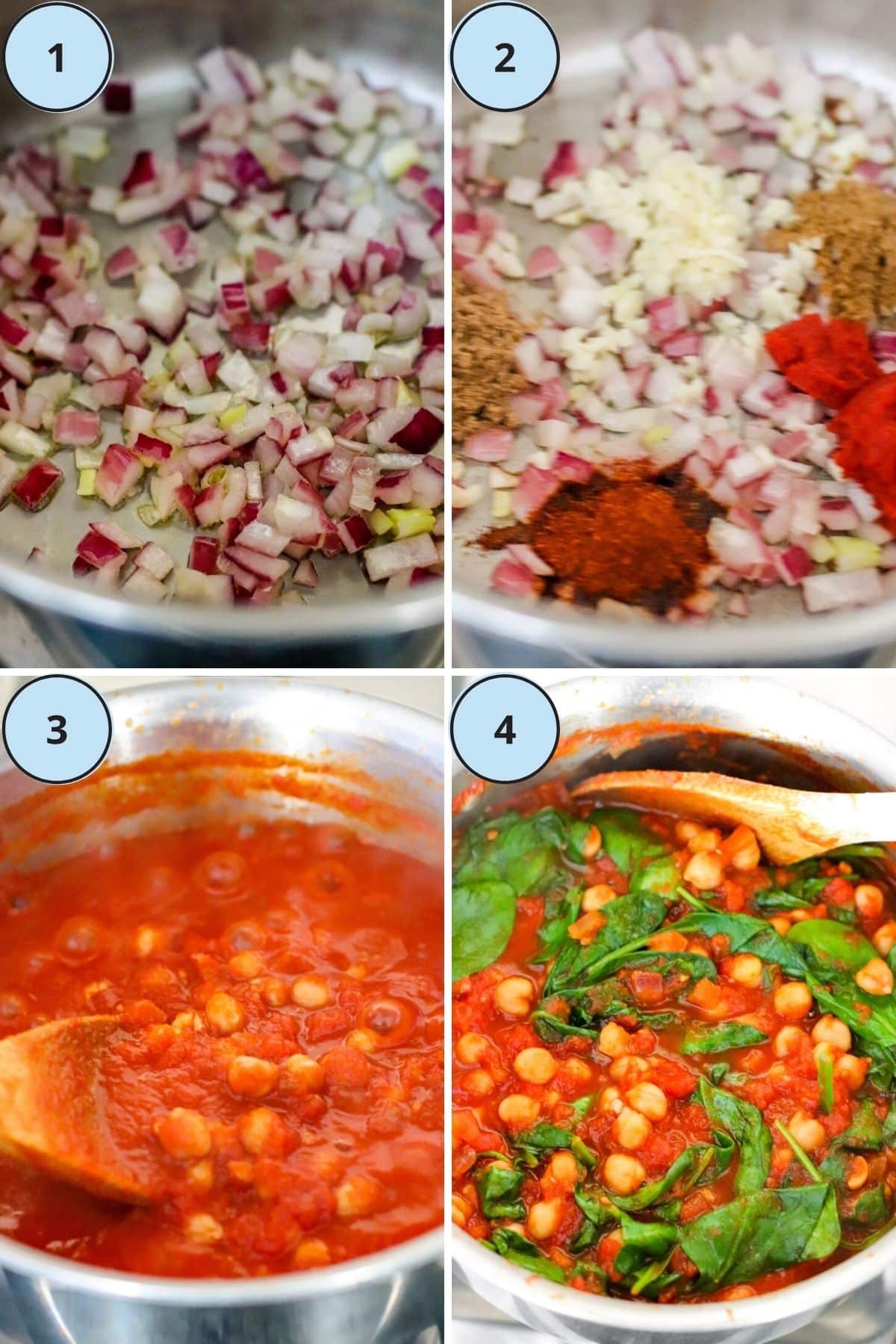 Collage of numbered process shots showing how to prepare this recipe.