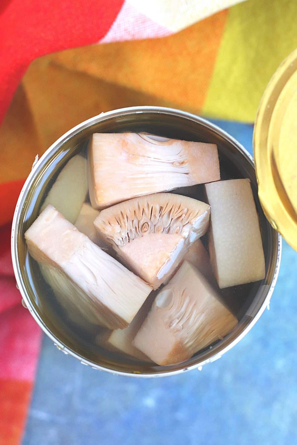 Open can of jackfruit