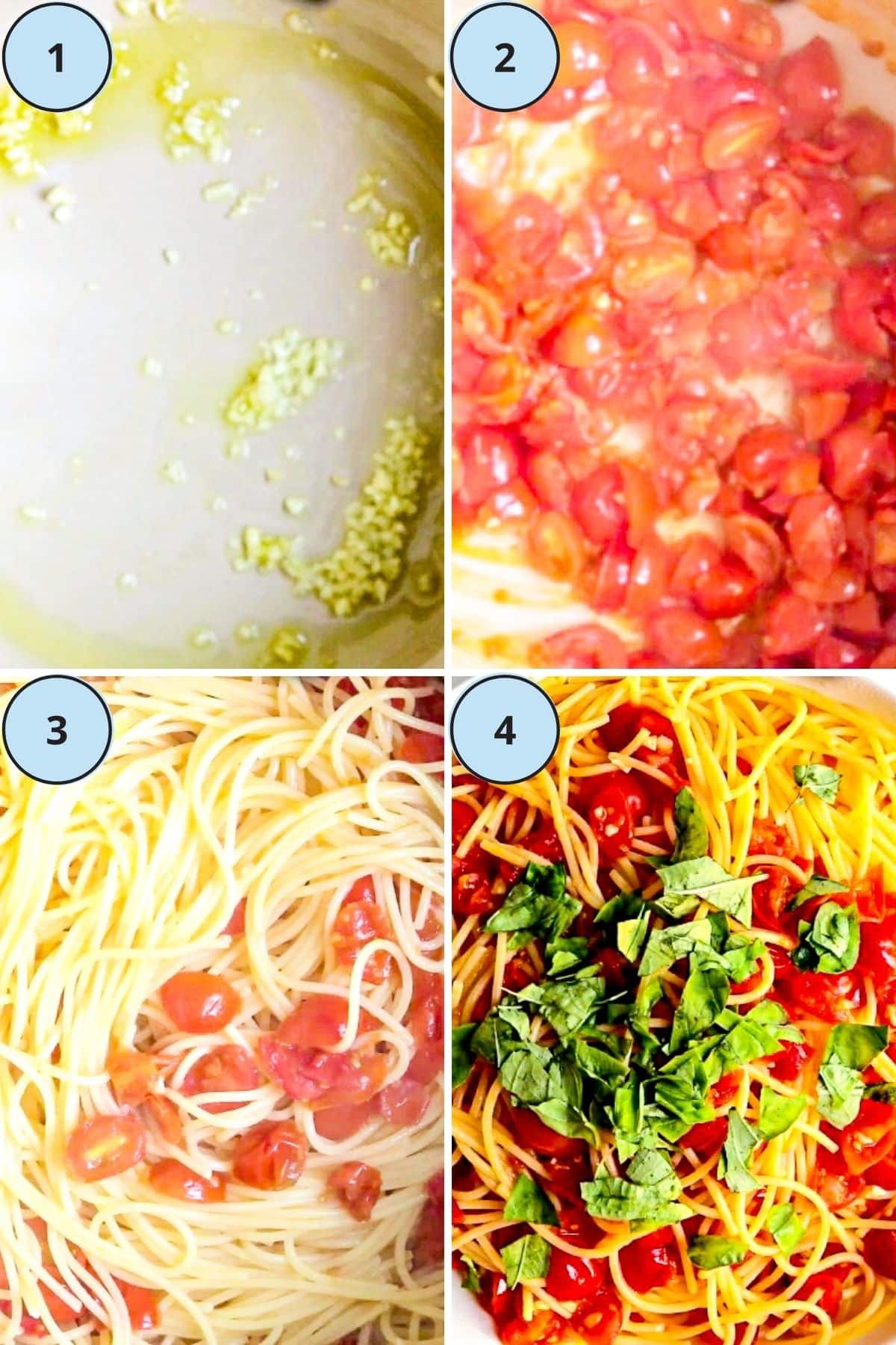 Collage of 4 photos showing the step-by-step instructions for making this recipe