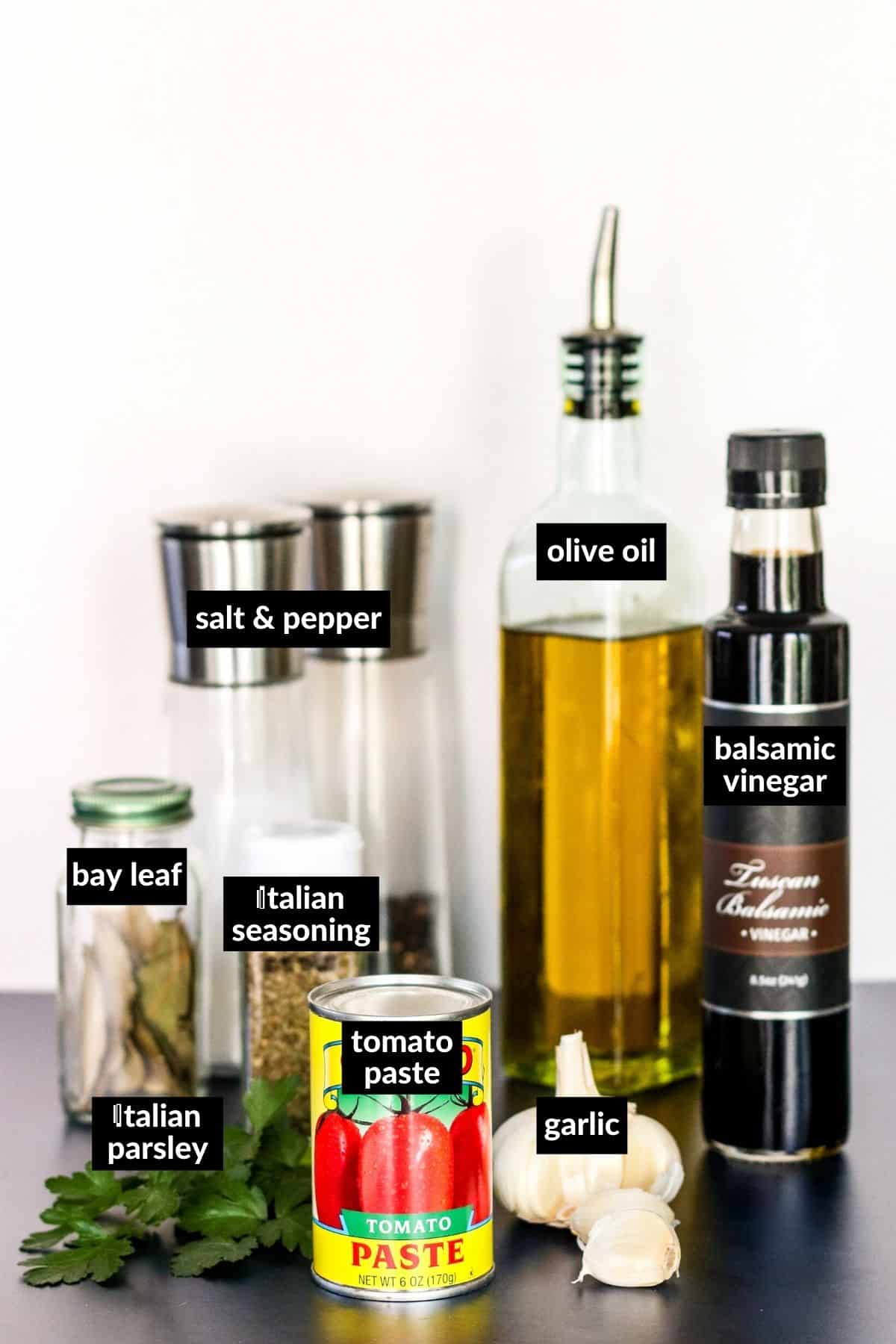 Labeled ingredients needed to make this recipe.