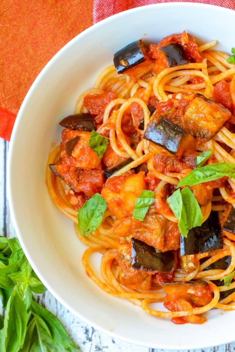 Vegan Eggplant Pasta Veggies Save The Day