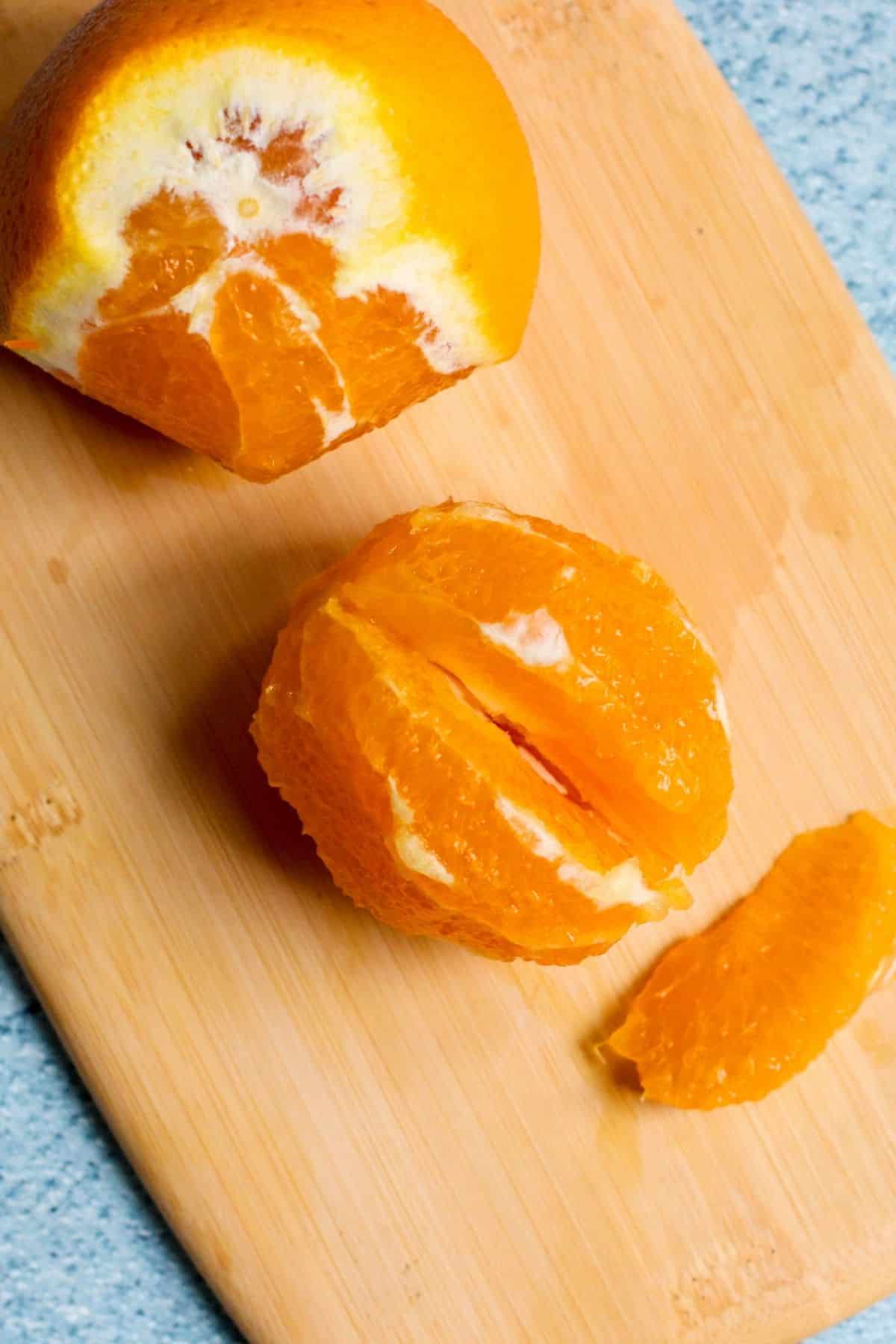 Image showing how to cut an orange into segments