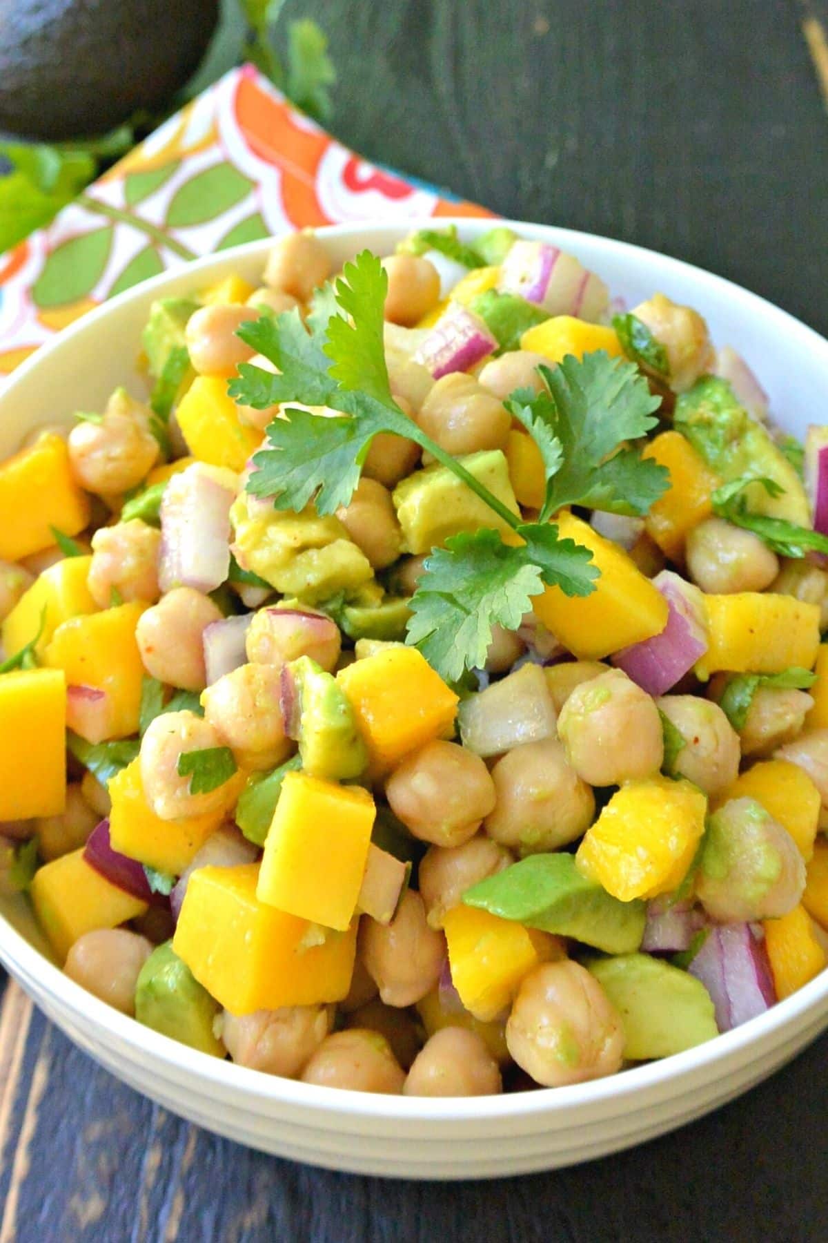 Close up detail image of bowl of salad