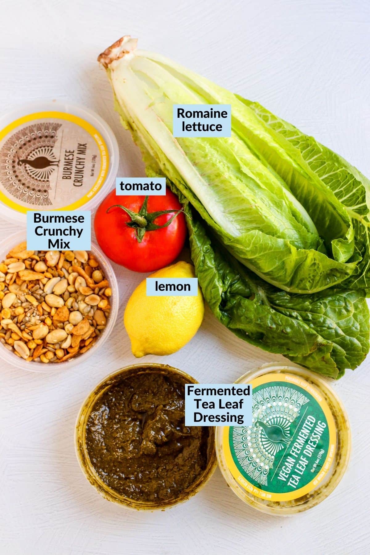 Labeled ingredients needed to make this recipe