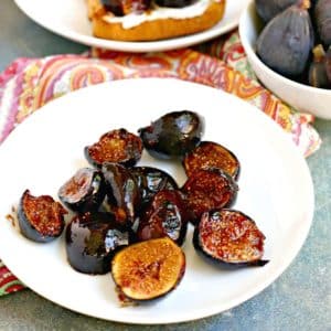 Caramelized figs on a plate