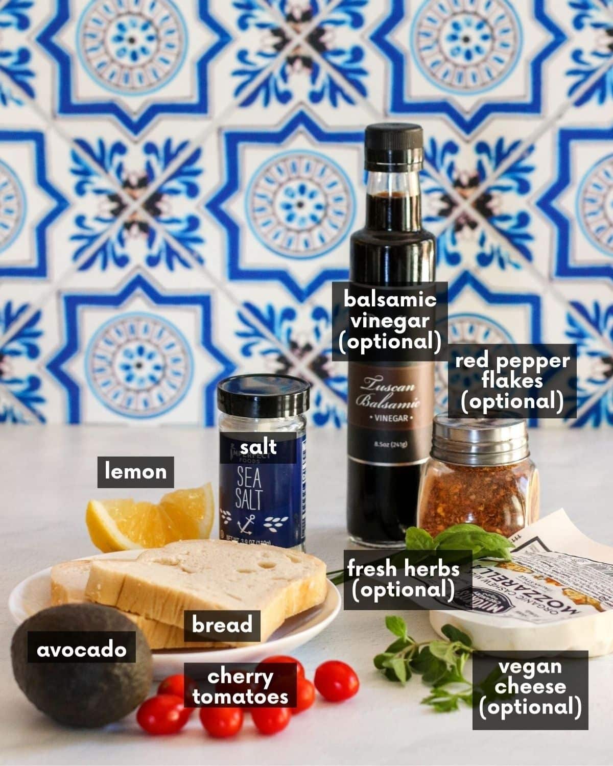 Photo of labeled ingredients needed to make this recipe, along with some optional ingredients.