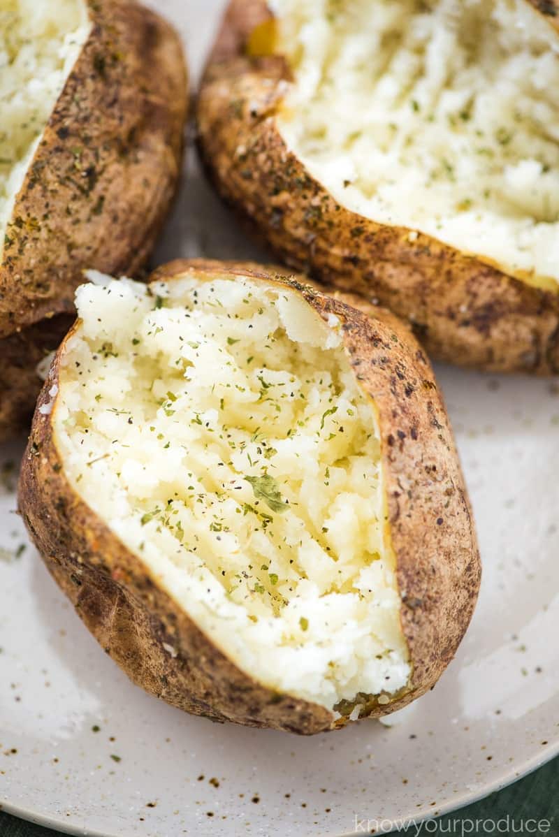 Baked potatoes on a plate