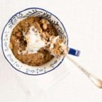 Mug cake with fork in it