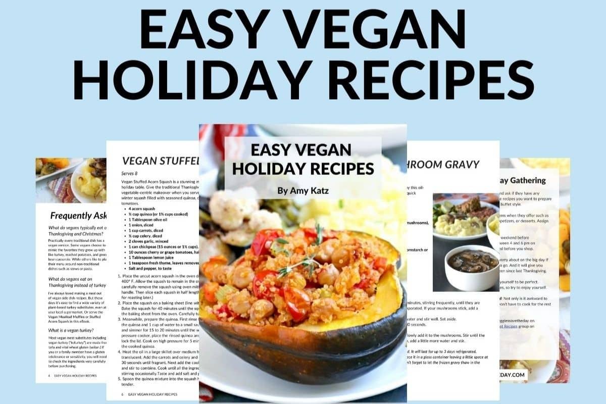 Pages from the Easy Vegan Holiday Recipes eBook.