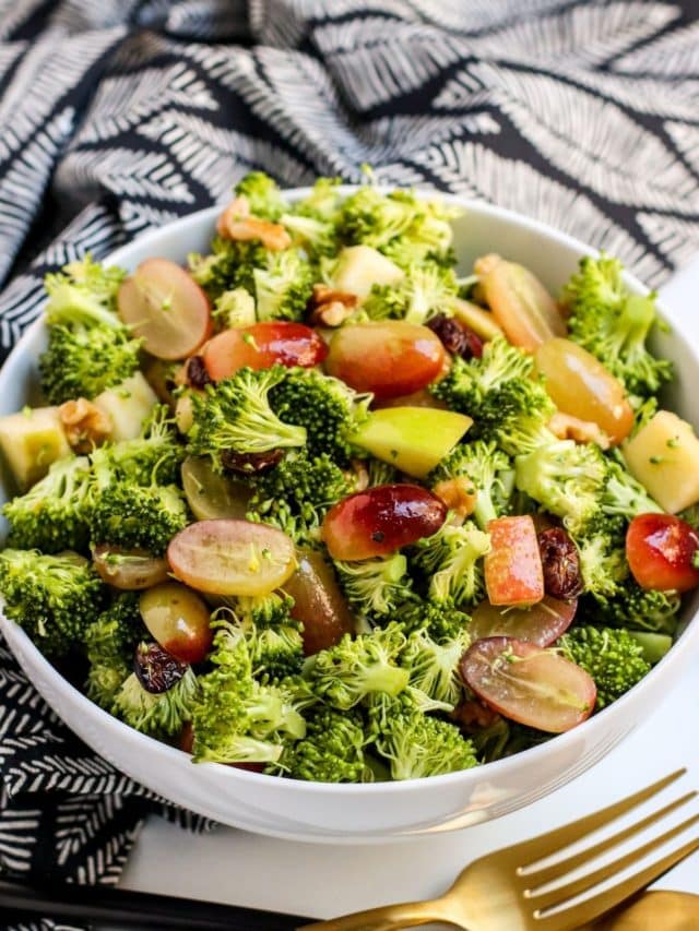 Vegan Broccoli Grape Salad without Mayo Veggies Save The Day