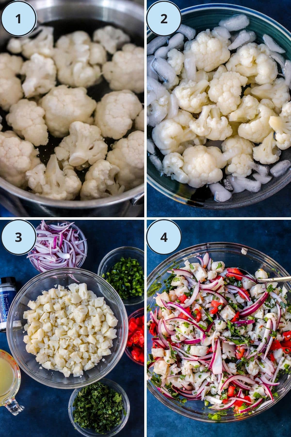 Collage of 4 numbered images showing how to make this recipe.