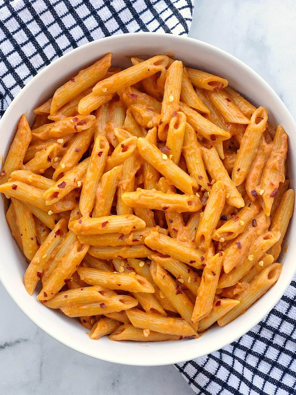 Bowl of penne alla Vodka.