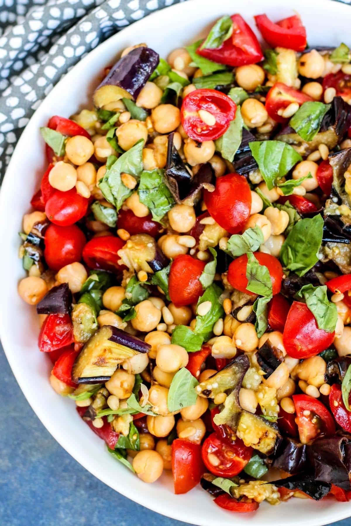 Close up of bowl of salad.