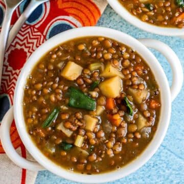 Hearty Instant Pot Lentil Soup with Potatoes - Veggies Save The Day
